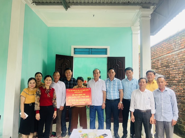 BCĐ vận động xây dựng nhà cho người nghèo huyện Nghi Lộc hỗ trợ kinh phí xây dựng, sửa chữa nhà cho người dân trên địa bàn huyện