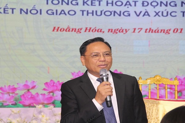 Chủ tịch Hiệp hội DN tỉnh Cao Tiến Đoan chia sẻ tại hội nghị.