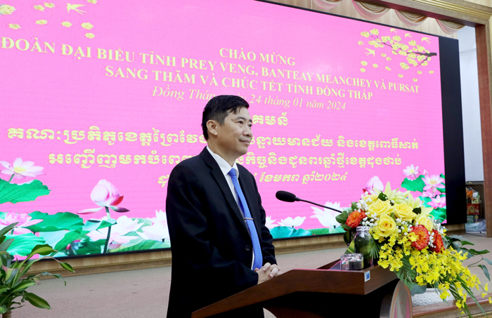 The Deputy Secretary of the Provincial Party Committee/Chairman of the Dong Thap Provincial People’s Committee is delighted with the development of the relationship between Dong Thap and the provinces of the Kingdom of Cambodia