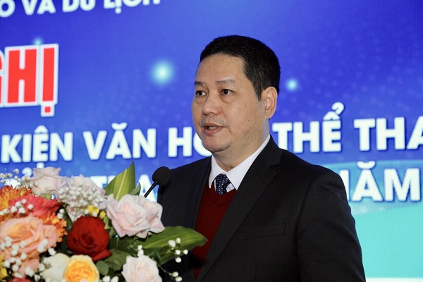 Giám đốc Sở Văn hóa, Thể thao và Du lịch Phạm Nguyên Hồng phát biểu khai mạc hội nghị.