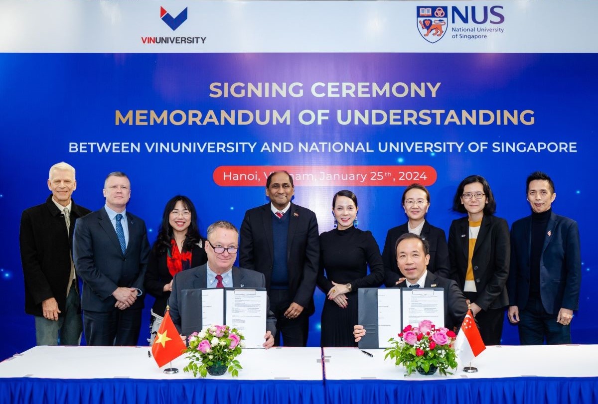 VinUni signs a MOU with the National University of Singapore (NUS) on innovation