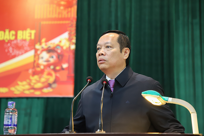 Ông Nghiêm Xuân Hưởng - Phó Chủ tịch HĐND tỉnh  Bắc GIang phát biểu tại huyện Sơn Động.