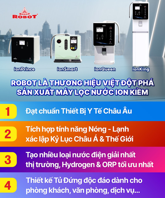 The ROBOT alkaline ionised water purifier meets all the criteria for quality, technology, price, and service