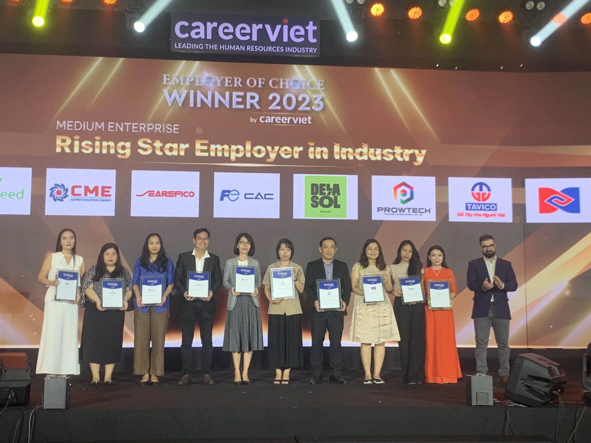 The candidates were given the award Rising Star Employer