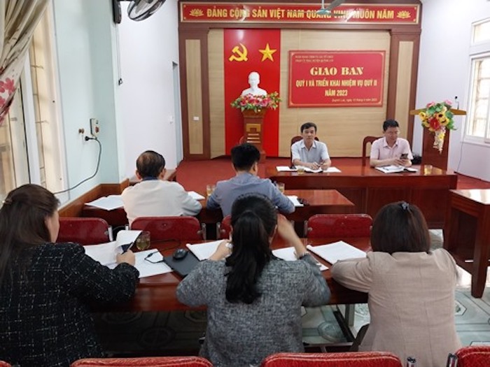 Ngân hàng CSXH huyện Quỳnh Lưu tổ chức Hội nghị giao ban với các tổ chức nhận ủy thác trên địa bàn để triển khai hiệu quả nguồn vốn tin dụng chính sách ưu đãi cho các đối tượng thụ hưởng kịp thời trong quý 1/2023.