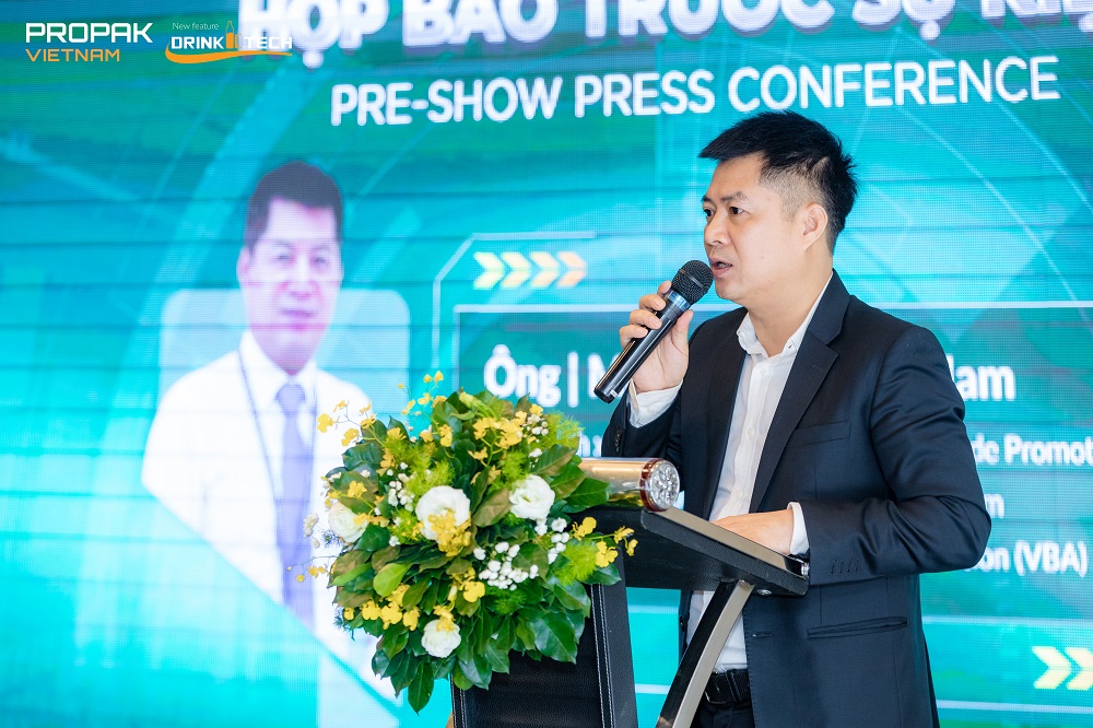 Ông Nguyễn Ngọc Nam - Phụ trách xúc tiến thương mại Hiệp hội Bia - Rượu - Nước giải khát Việt Nam phát biểu tại sự kiện