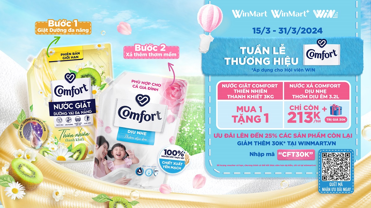 Tuần lễ Thương hiệu Comfort từ ngày 15 - 31/3/2024