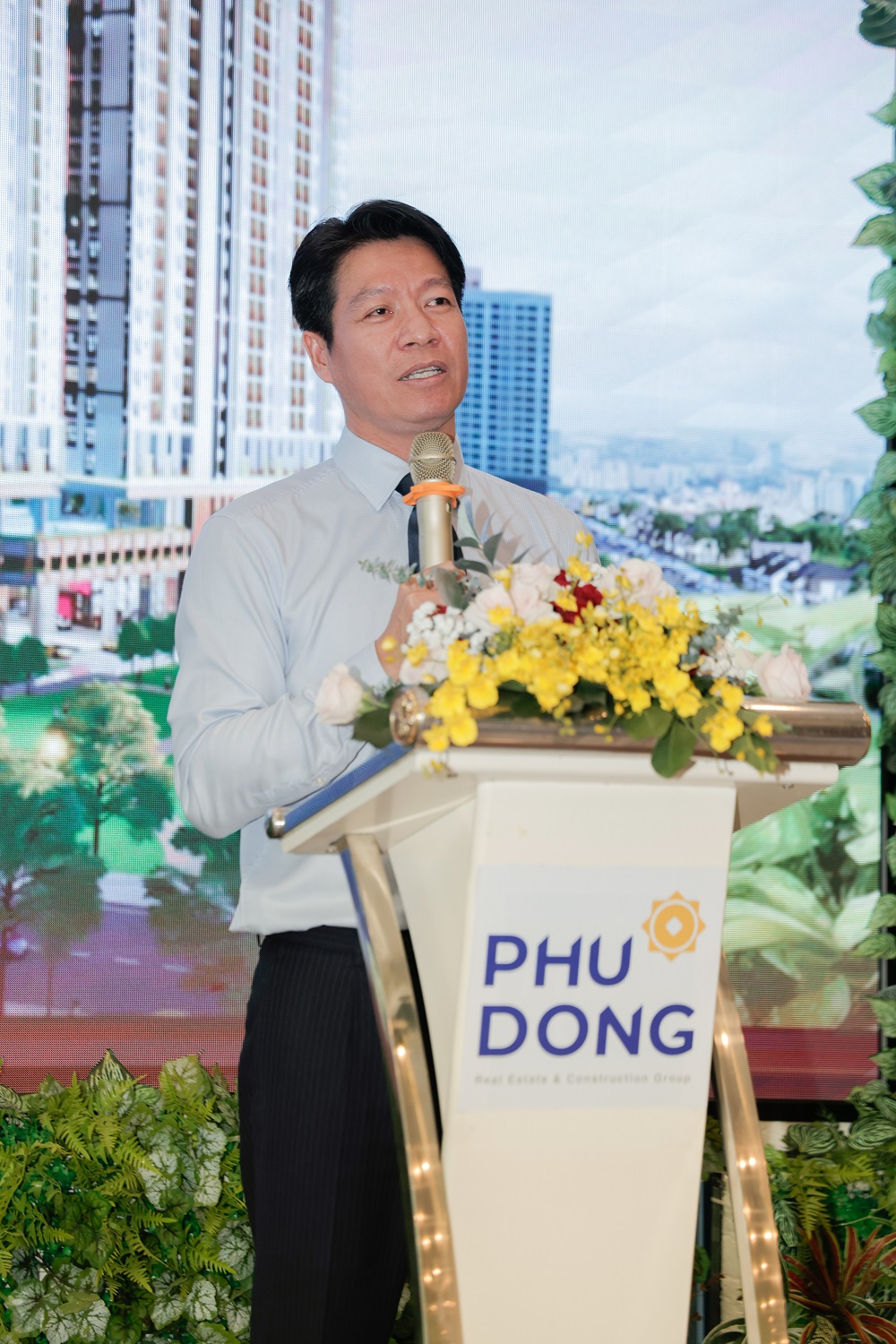 Ông Ngô Quang Phúc - TGĐ Phú Đông Group chia sẻ thông tin về dự án