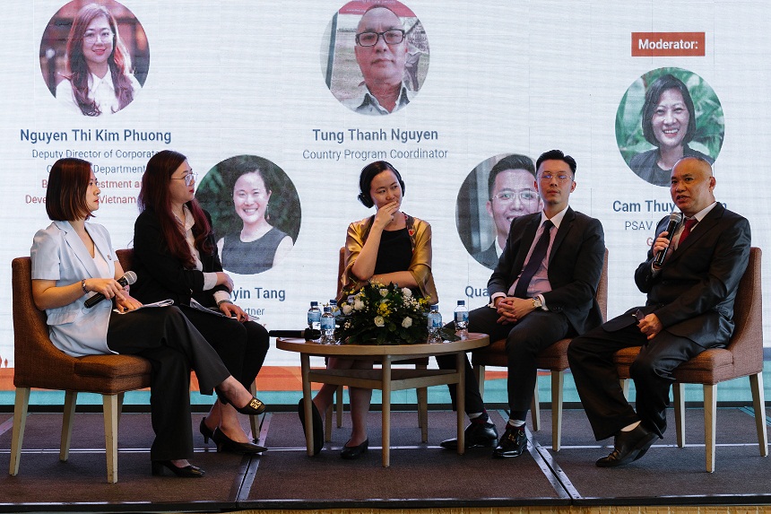 Ms Nguyen Thi Kim Phuong – Deputy Director of BIDV’s Corporate Customer Department (second from the left), participating in a discussion at the National Investment Forum