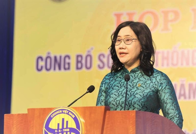 Tổng cục trưởng Tổng cục Thống kê Nguyễn Thị Hương tại buổi Họp báo