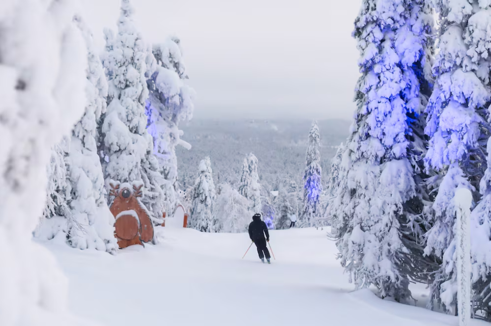 Khu trượt tuyết Ruka ở Lapland Phần Lan là nơi dành cho các môn thể thao mùa đông vào tháng 5. Ảnh: Khu trượt tuyết Ruka