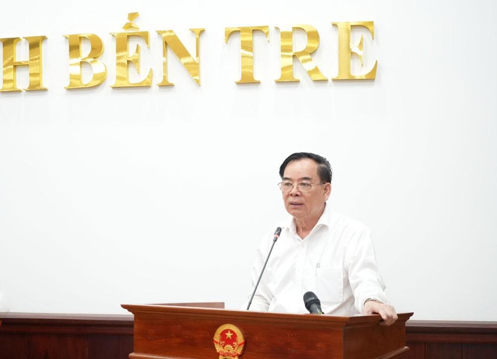 Chủ tịch UBND tỉnh Trần Ngọc Tam phát biểu chỉ đạo. (Ảnh: Huyền Trang)