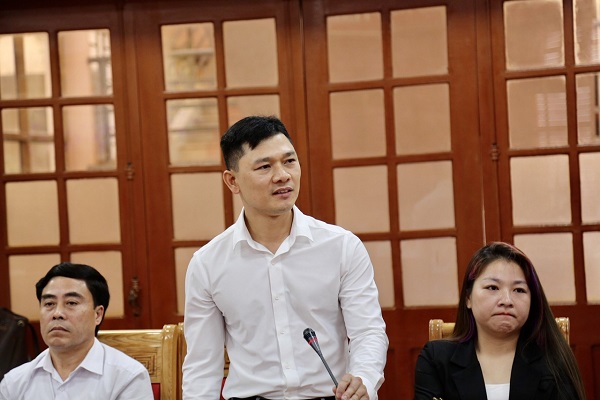 Ông Nguyễn Văn Thành, Chủ tịch Hiệp hội Doanh nghiệp thành phố Thanh Hoá phát biểu
