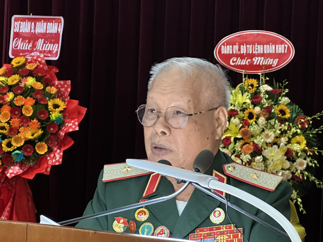 Thiếu tướng Nguyễn Ngọc Doanh  - Trưởng Ban Liên lạc Mặt trận 479 phát biểu tại Lễ kỹ niệm