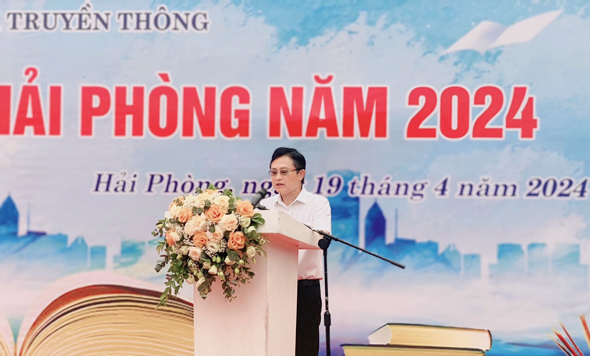 Ông Phạm Văn Tuấn, Giám đốc Sở Thông tin và Truyền thông Hải Phòng phát biểu khai mạc