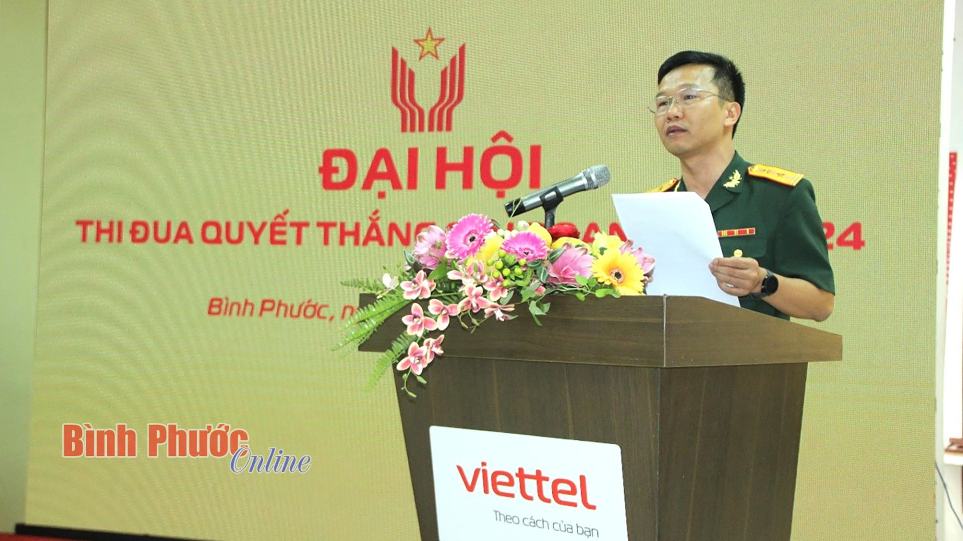 Giám đốc Chi nhánh Viettel Bình Phước Vũ Tuấn Dũng phát biểu tại đại hội
