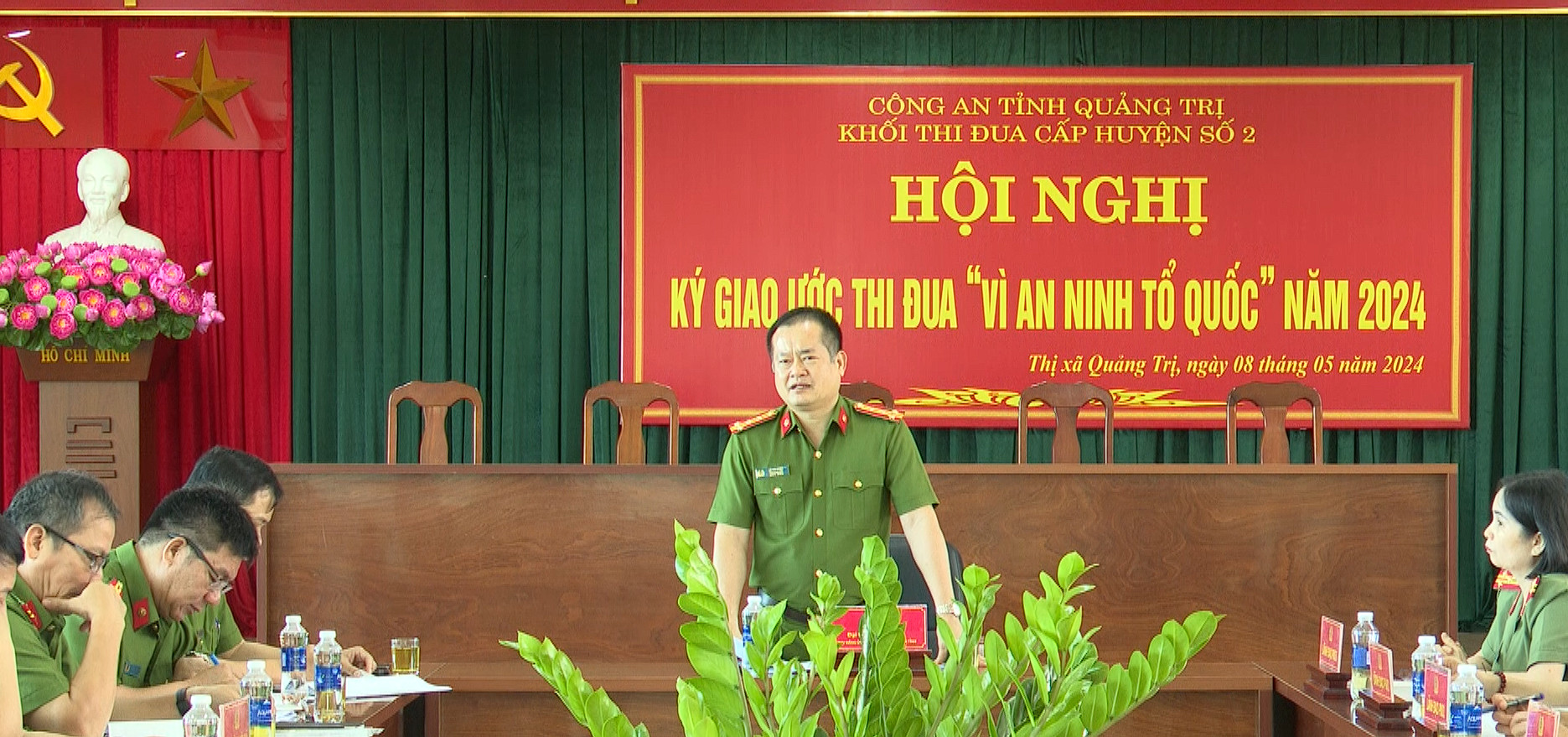 Đại tá Lê Phi Hùng, Phó Giám đốc Công an tỉnh Quảng Trị dự và chỉ đạo hội nghị