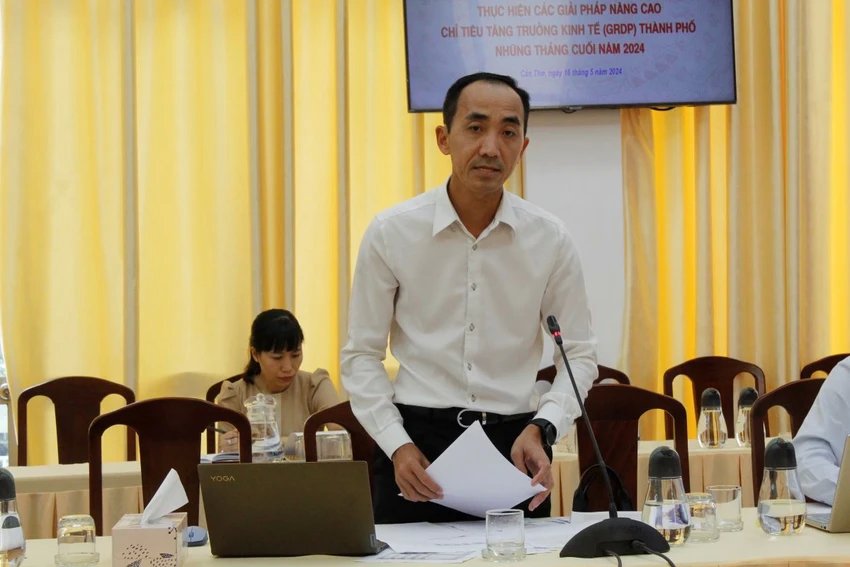 Ông Nguyễn Phương Lam - Giám đốc VCCI chi nhánh ĐBSCL phát biểu tại hội nghị. Ảnh: NHẪN NA