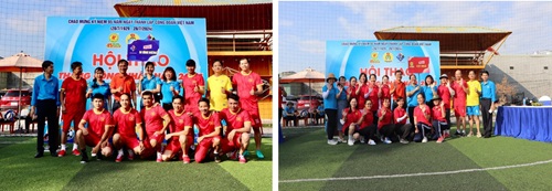 Hình ảnh 06 đội bóng trong buổi lễ khai mạc Hội thao bóng đá nam, bóng đá nữ