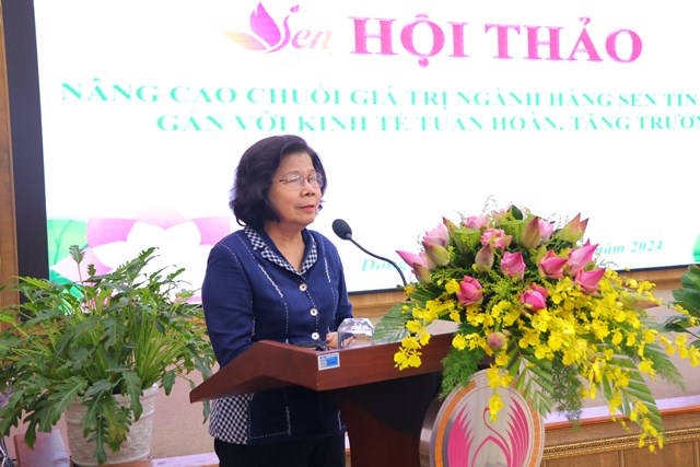 Bà Vũ Kim Hạnh - Giám đốc Trung tâm BSA phát biểu tại hội thảo