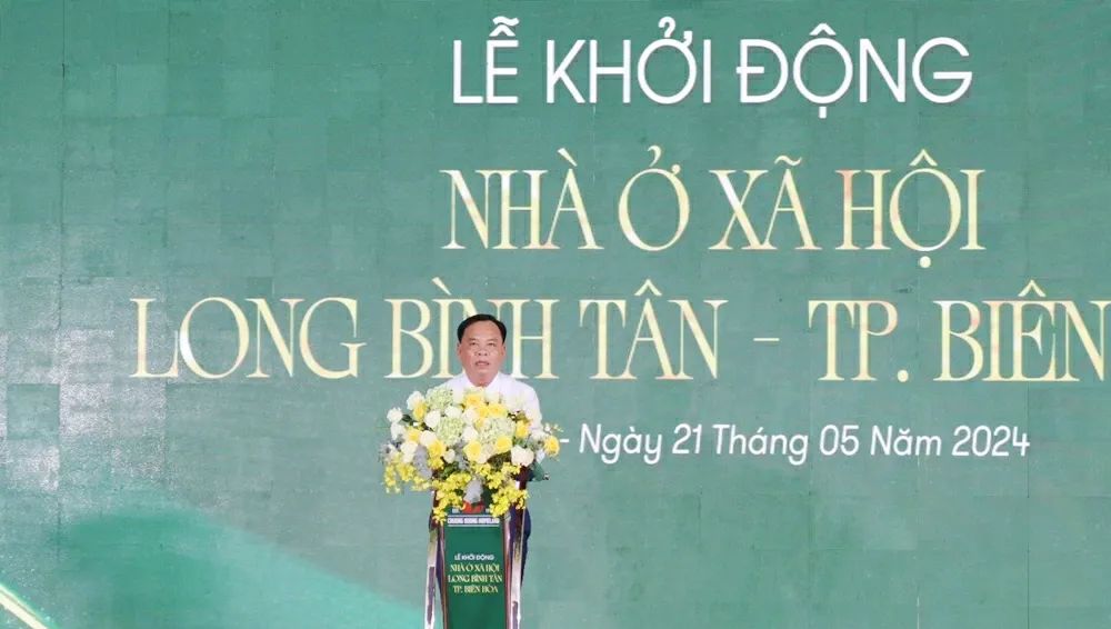 Quyền Chủ tịch UBND tỉnh Đồng Nai Võ Tấn Đức phát biểu tại buổi lễ