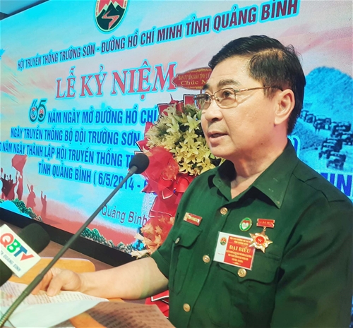 Cựu chiến binh Nguyễn Công Trung, Chủ tịch CLB Trái tim người lính miền Tây phát biểu cảm tưởng tại Lễ kỷ niệm.