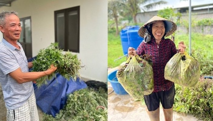 Niềm vui của bà con nhà nông khi được Doanh nhân Trần Thị Vui hướng dẫn trồng và bao tiêu nguồn nguyên liệu thảo dược để có thêm thu nhập, nâng cao đời sống