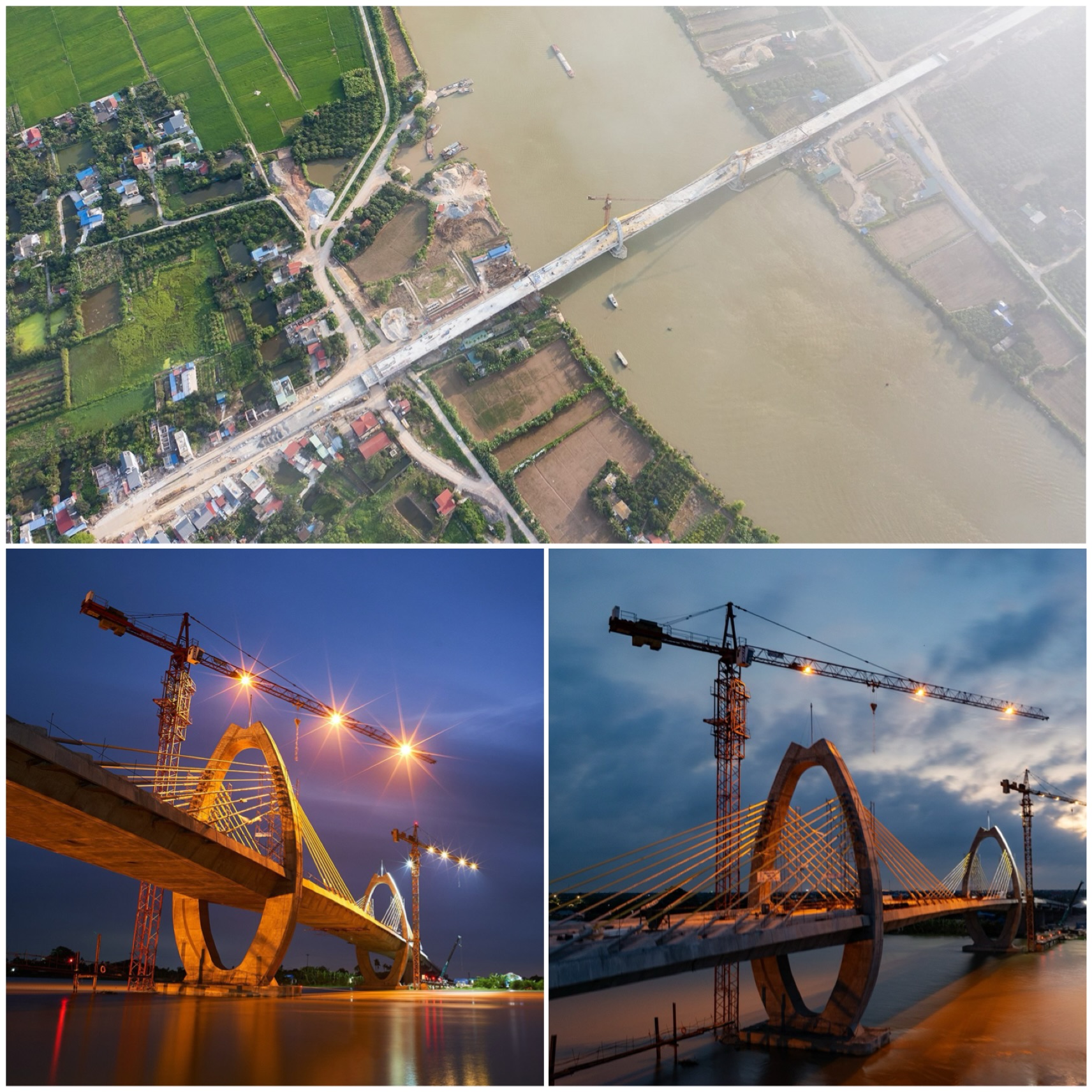 cầu Quang Thanh nối huyện An Lão của thành phố Hải Phòng với huyện Thanh Hà của tỉnh Hải Dương qua sông Văn Úc