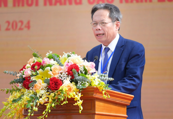 Ông Phạm Ngọc Duyên – Chủ tịch UBND xã Nghi Xuân trình bày diễn văn kỷ niệm 70 năm thành lập xã (1953 - 2023)