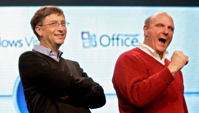 Bill Gates (trái) và Steve Ballmer (phải) (Ảnh: Getty Images)