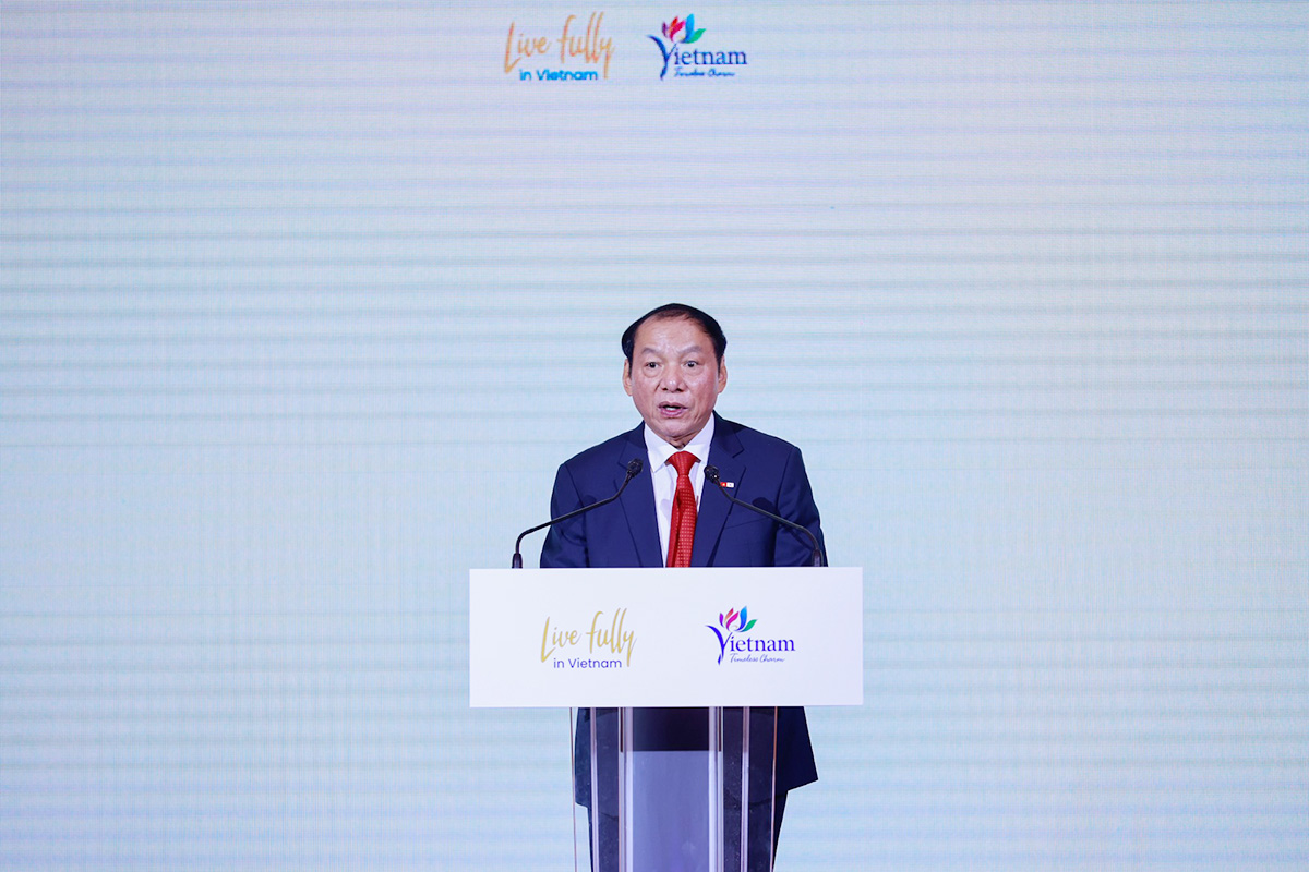 Bộ trưởng Nguyễn Văn Hùng phát biểu tại Diễn đàn (Ảnh: Báo Chính phủ)