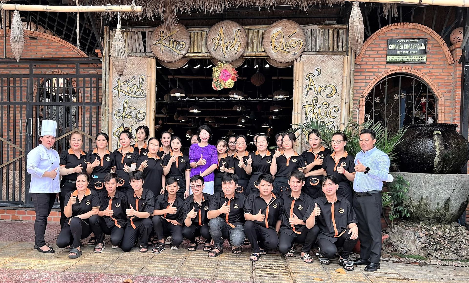 The enthusiastic and hospitable team of staff at Kim Anh Restaurant