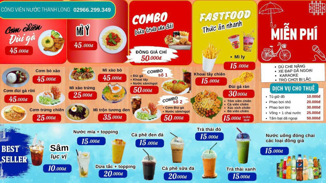 Menu ẩm thực đa dạng, hấp dẫn