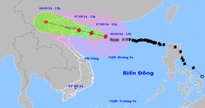 hướng đi của bão số 3