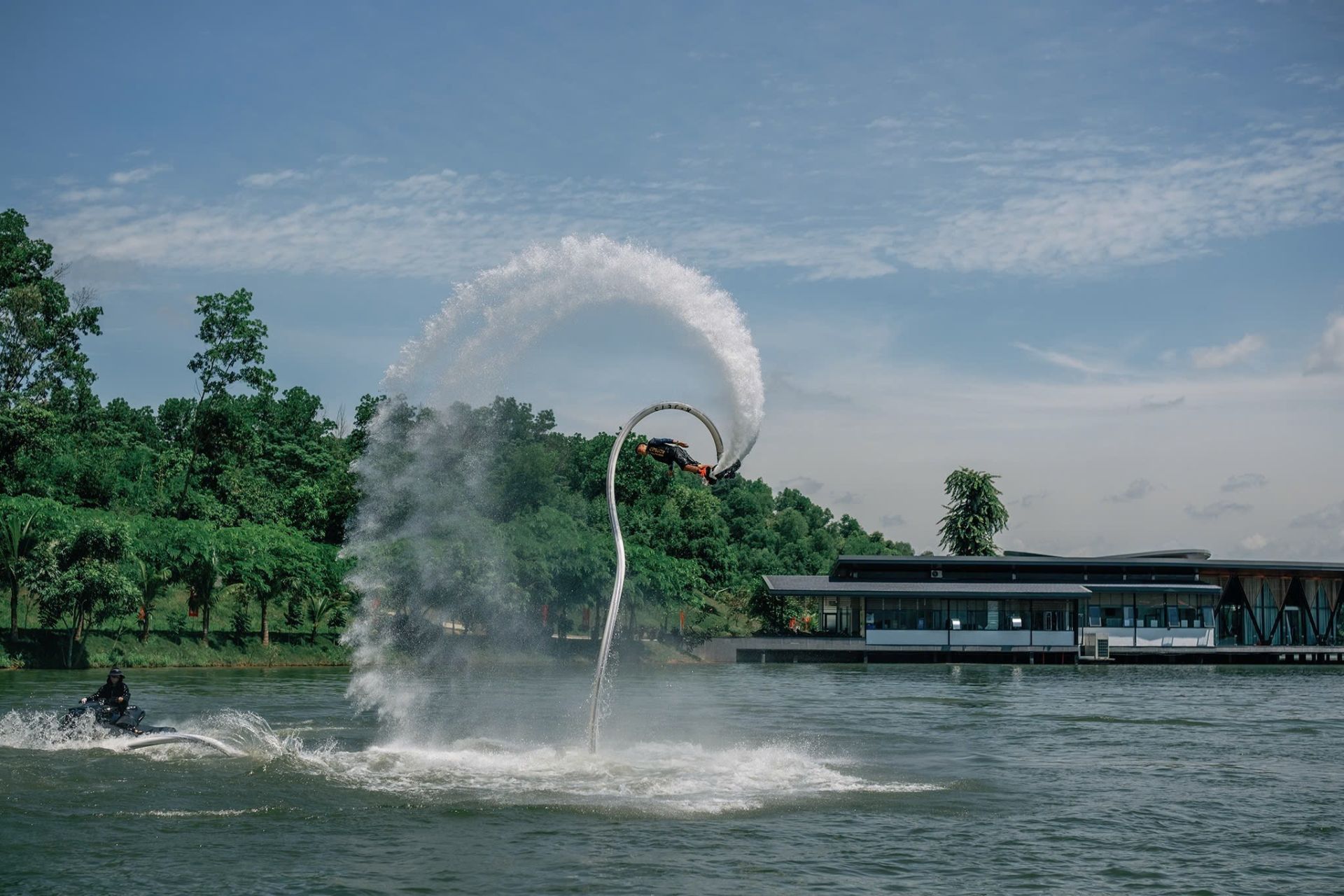 Thrill rides soaring like dragons over King Lê's Lake