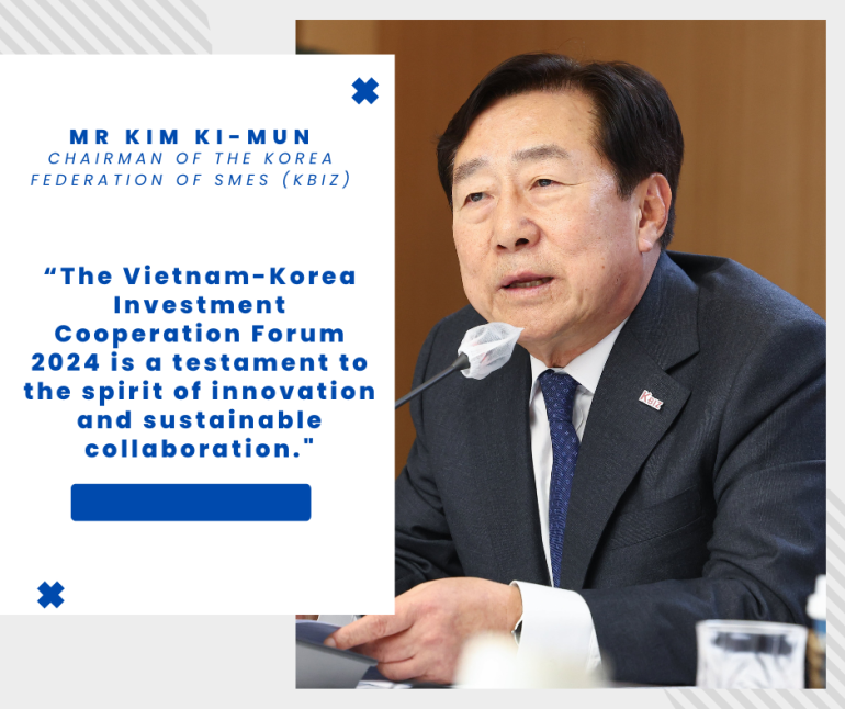 "The Vietnam-Korea Investment Cooperation Forum 2024 is a testament to the spirit of innovation and sustainable collaboration."