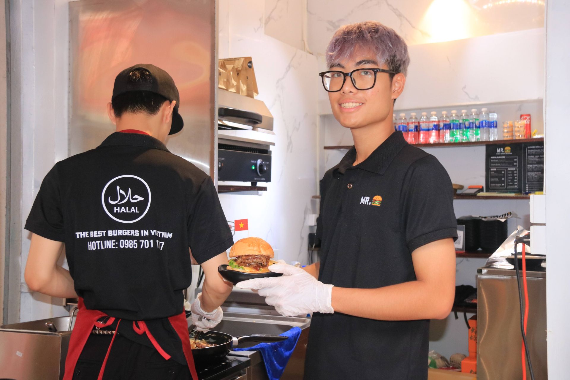 Each burger is presented with an appealing design Each burger is presented with an appealing design