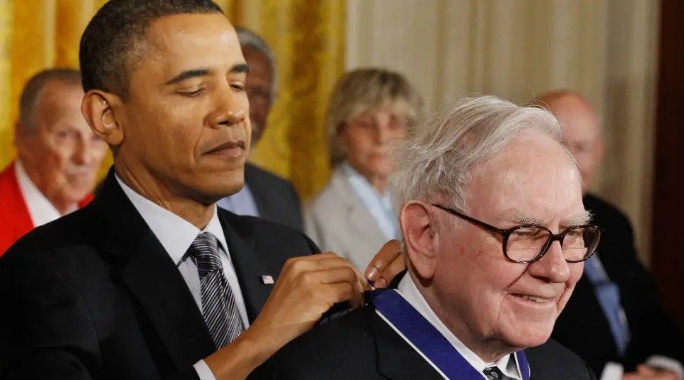 President Obama once awarded the Presidential Medal of Freedom to billionaire Warren Buffett President Obama once awarded the Presidential Medal of Freedom to billionaire Warren Buffett