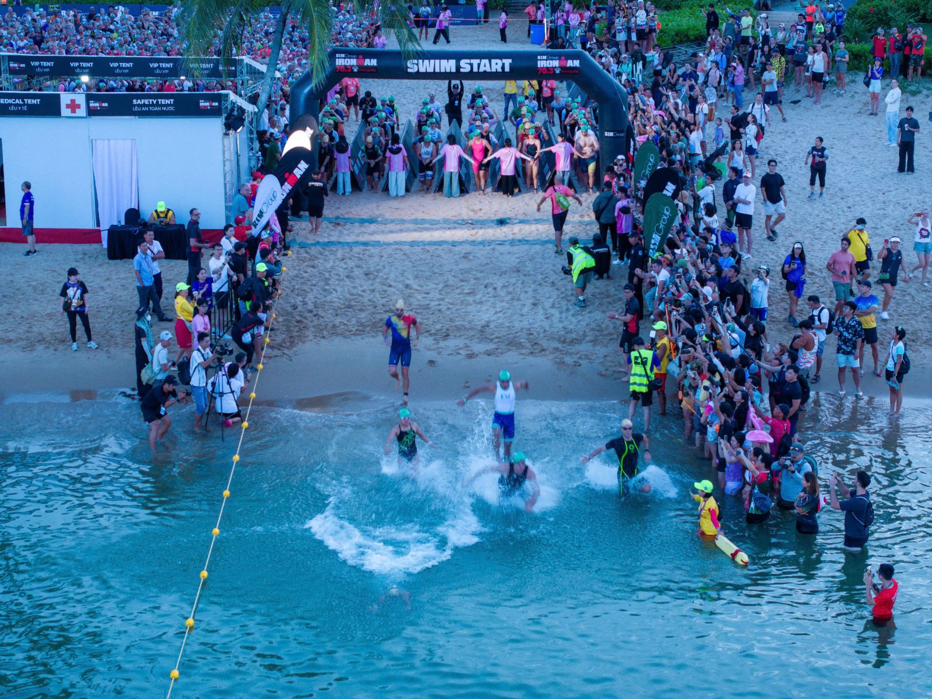 Athletes begin their journey to conquer the IRONMAN 70.3 distance.